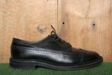 Vintage WONDER ARCH Pebbled Black Leather V-Cleat Brogue Wingtips Sz. 7.5 D
