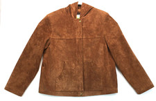 Centigrade Jacket Womens Large Suede Leather Full Zipper & Snap Padded Shoulder