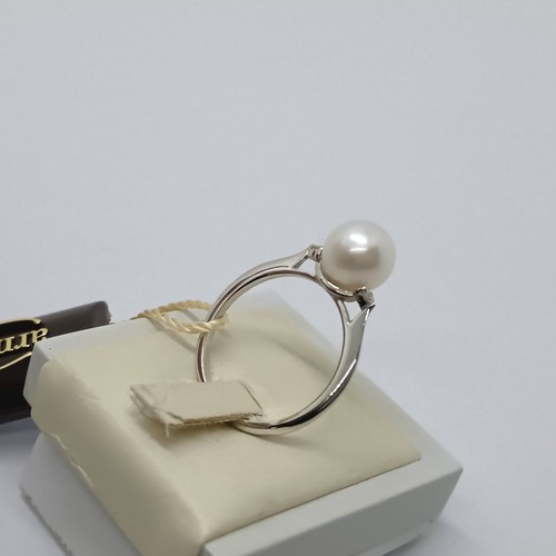 ARMONIE ANELLO CON PERLA E DIAMANTI ORO BIANCO 18KT 750 BR 0.06 P. 8-8,5 (0538) - Imagen 5 de 11