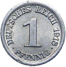 Deutsches Reich - Kaiserreich - Wilhelm II. - M&uuml;nze - 1 Pfennig 1918 D