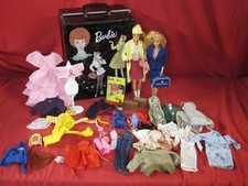 Vintage Retro 1966 Barbie Doll Case with 2 Dolls, Clothes and Accessories