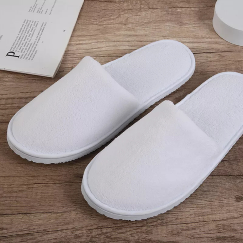 10-40 Pairs Spa Hotel Guest Slippers Closed Toe Towelling Disposable Terry Style - Picture 5 of 16