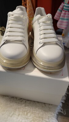 Alexander McQueen White Oversized Sneakers–Iconic Casual Shoes Size 41 US8 Oversized leather sneakers in white - Mc Queen | Mytheresa main image 2