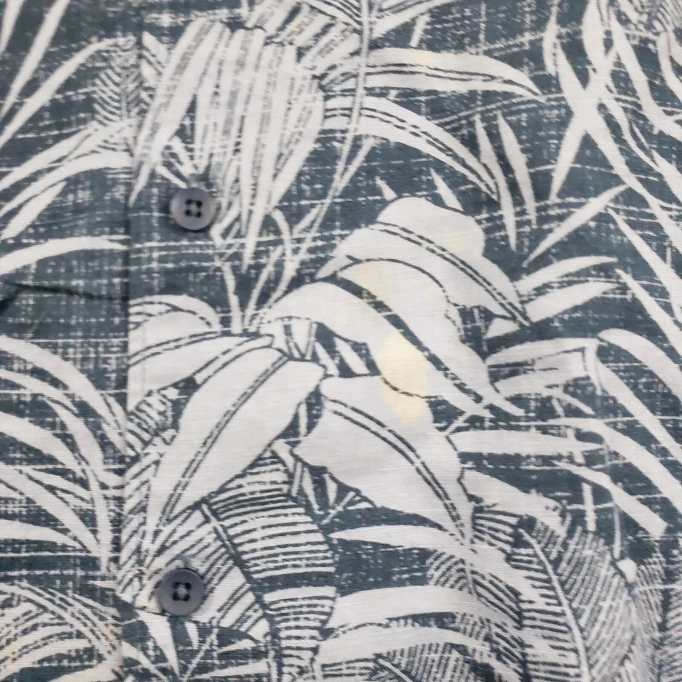 Camisa Havanera Hombre Extra Grande Azul Exterior Abotonada Surf Campamento Lino Adulto Foto 3 de 4