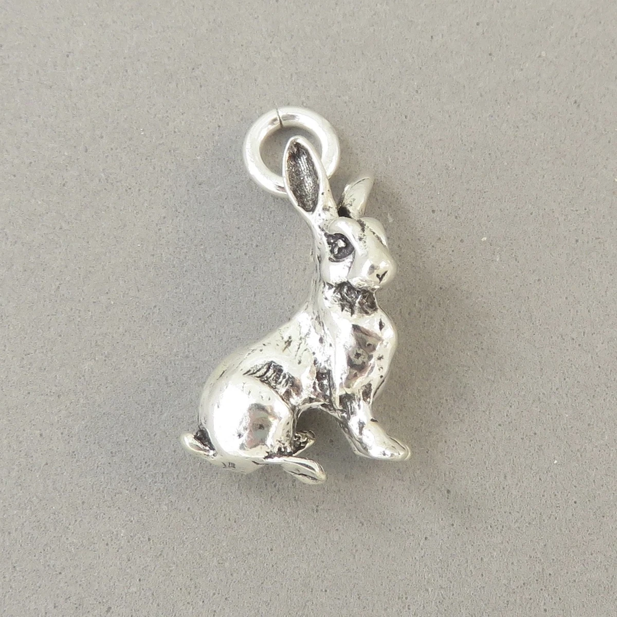 Silver rabbit shop charm