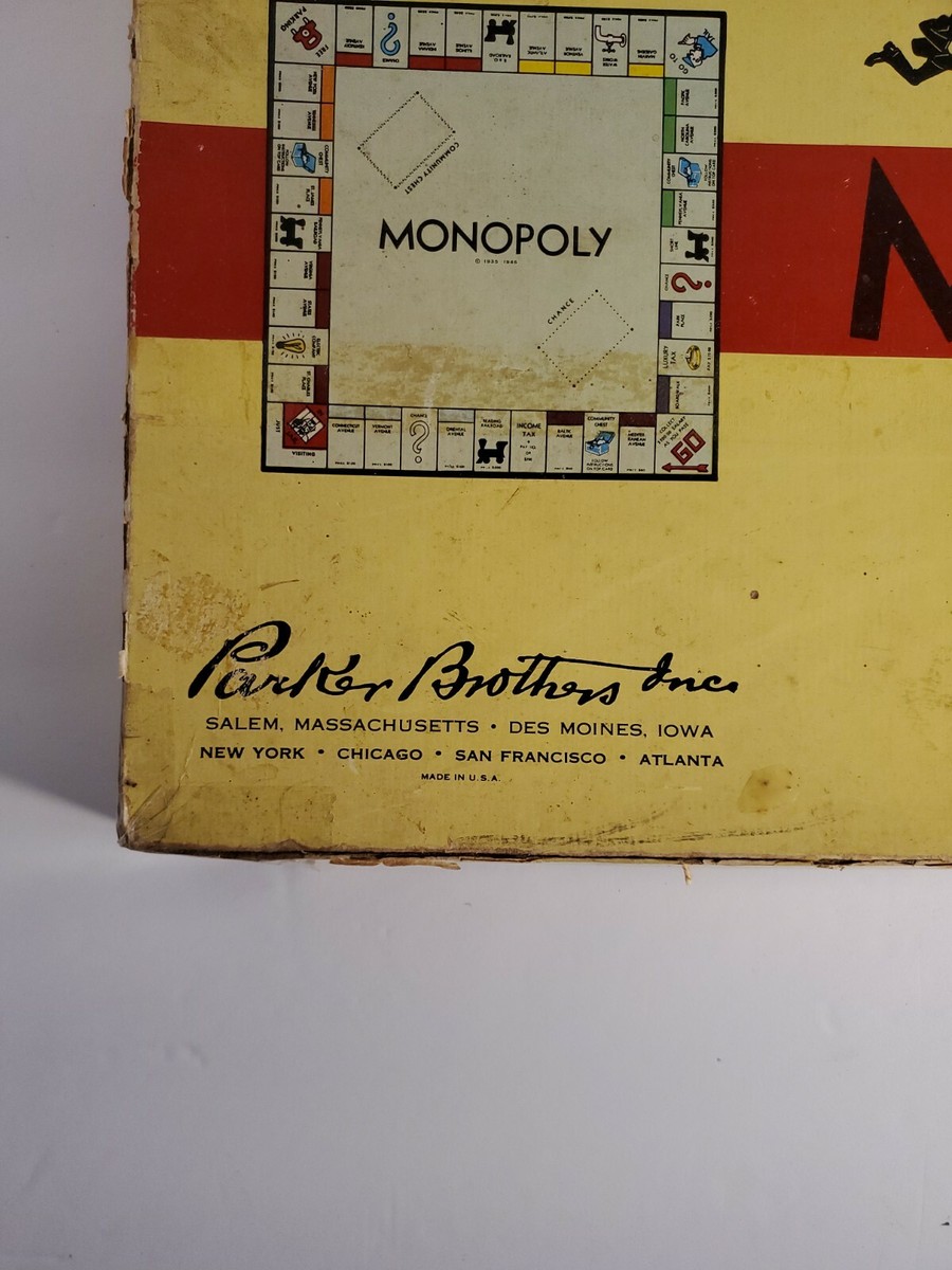 1961 MONOPOLY Parker Brothers Board Game Vintage see description