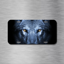 Wolf Dog Pero Lobo ojos vehículo matrícula frontal auto etiqueta nuevo canino hombre lobo