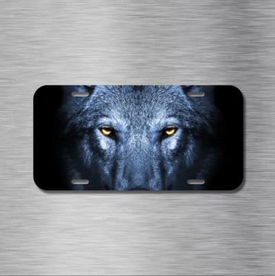 Wolf Dog Pero Lobo eyes Vehicle License Plate Front Auto Tag New Canine werewolf