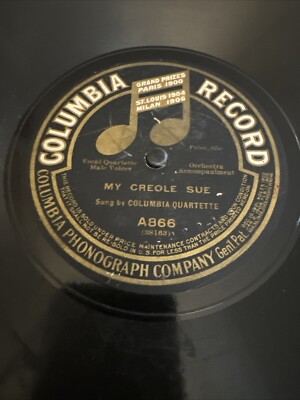 Columbia 78 RPM Columbia Quartette - My Creole Sue / Kentucky Babe A866 V+