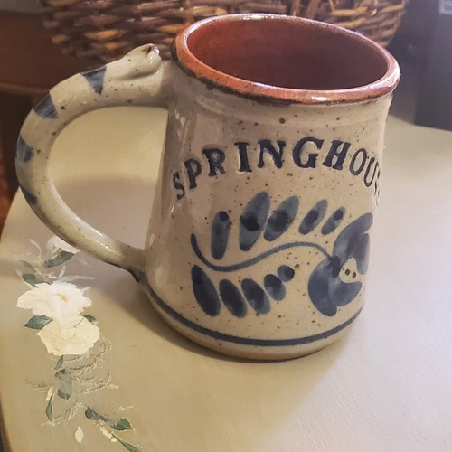 Vintage Springouse Dan Harvey Pottery Mug Salt Glazed Stoneware 16oz EUC
