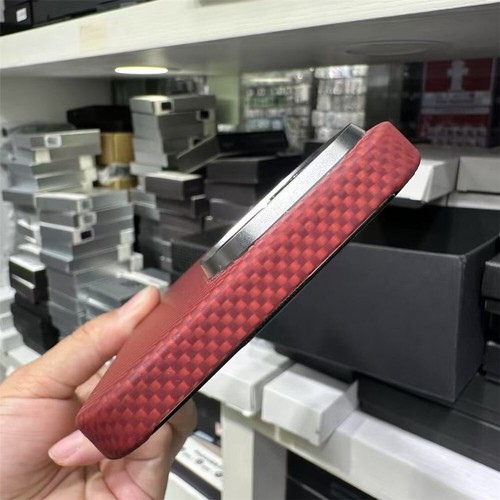 Magnetic Carbon Fiber Aramid Case For iPhone 15 16 Pro Chinese Red Magsafe Cover - Picture 11 of 27