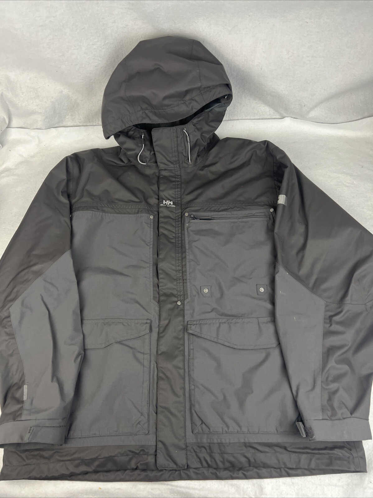 HELLY HANSEN TECH PERFORMANCE Gray Hooded Parka J… - image 1