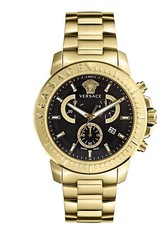 Versace VE2E00921 45mm Gold Stainless Steel Case and Bracelet with Black Dial...