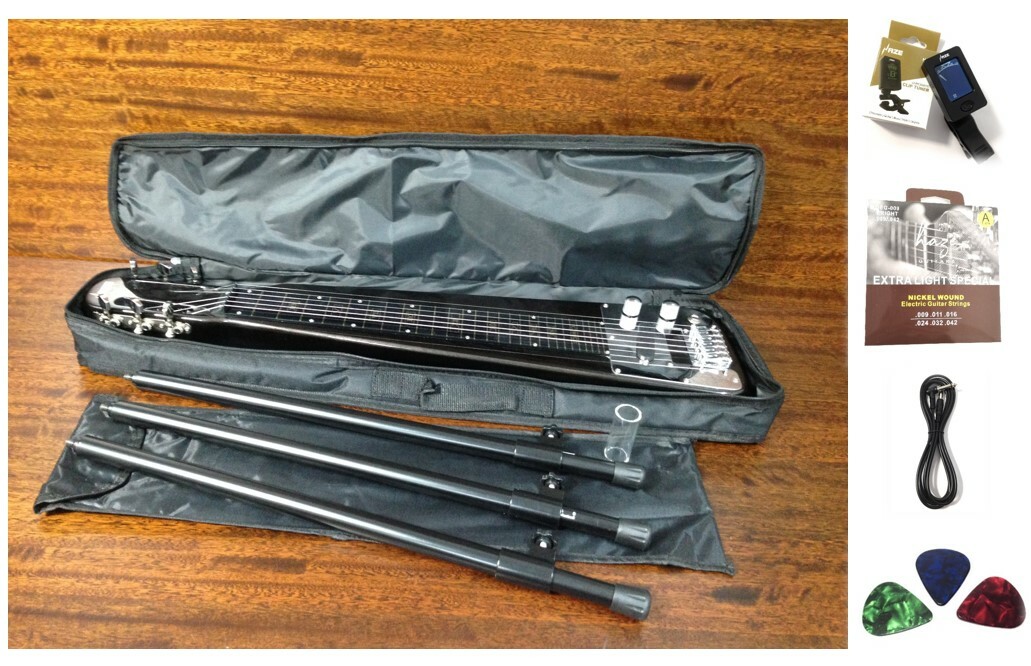 Haze HSLT 1920 Electric LAP Steel Guitar w/Feet Supporters, Slide
