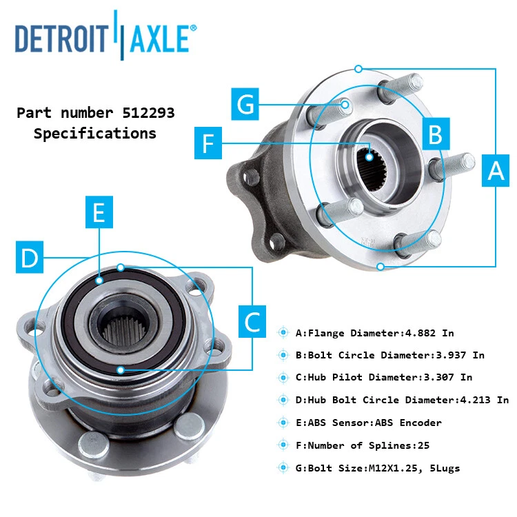 Rolamento de roda traseira e cubos para 2005 2006 2007 2008 2009 Subaru Legacy Outback - Imagem 3 de 4