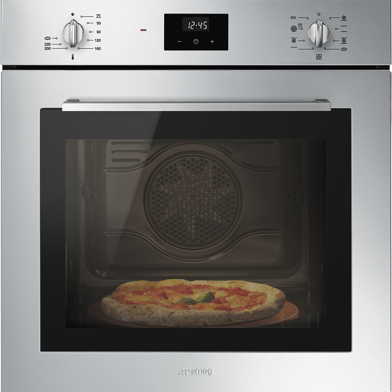 Smeg Forno Elettrico da Incasso Ventilato Multifunzione 65 Litri Pizza SF6400PZX