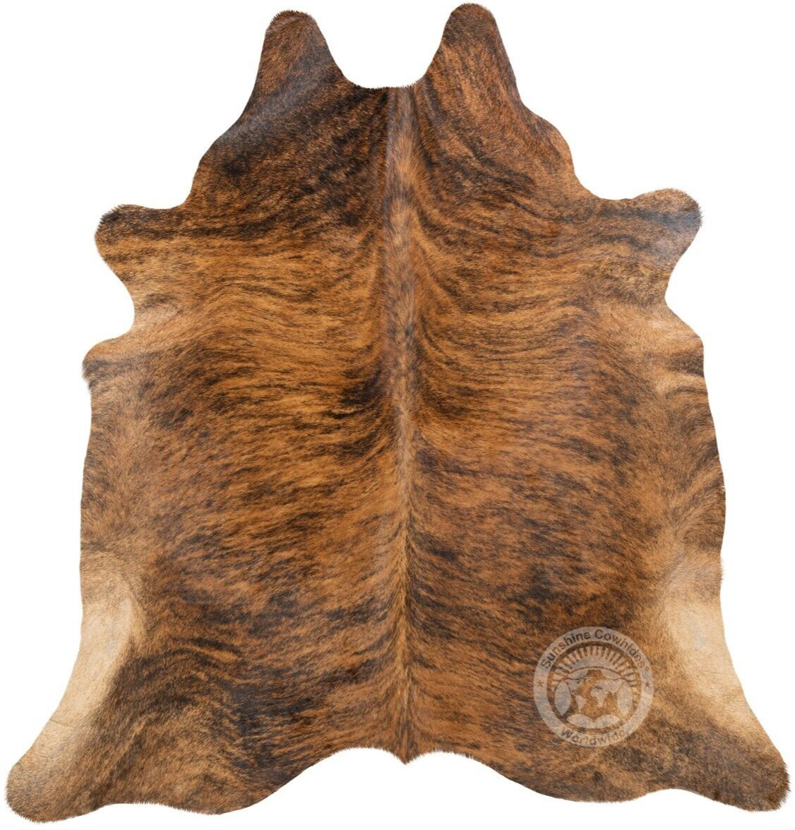 Real Cowhide Rug Brindle  - Size 6 X 7-8'