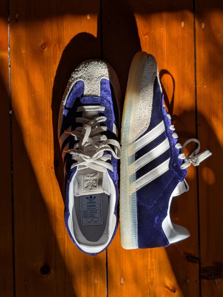 Adidas Samba OG 420 Púrpura/Blanco Terciopelo Gamuza Talla 10US 9.5UK Foto 3 de 4