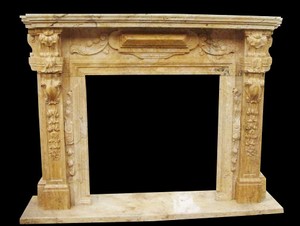 Great Marble Fireplace Mantel In Travertine Marble Tuscan Old