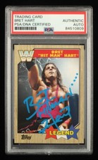 Bret Hit Man Hart Signed 2017 Topps Heritage WWE #71 L (PSA) - A