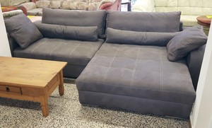 Moderne Eckcouch grau mit Schlaffunktion, Bettkasten und Kissen (gebraucht) | eBay