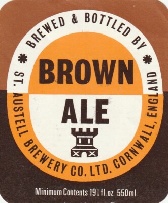 BIERFLASCHENETIKETT - ST AUSTELL BRAUEREI - BROWN ALE