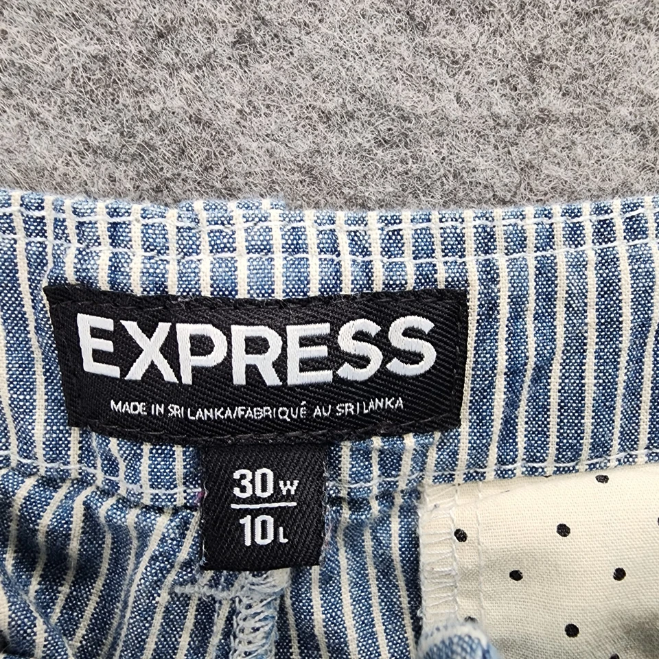 Pantalones cortos Express para mujer 30 chinos azules a rayas  Foto 3 de 4