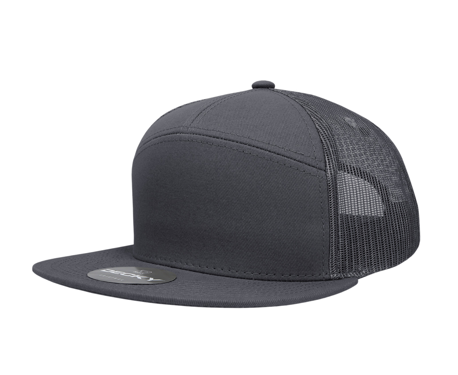 Flat Bill Snapback Trucker Cap &ndash; Solid Blank Plain Mesh Ba