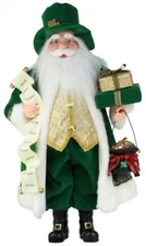 16" Inch Standing Luck O' The Irish Santa Claus Christmas Figurine Figure Decora