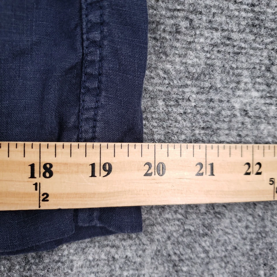 Athleta 裙子女式 2 海军蓝亚麻线弹性腰迷你 A 字拉 — 第 3/4 张图片