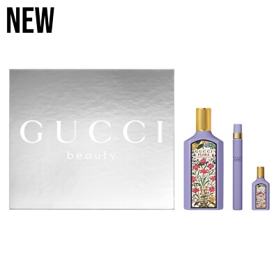 Gucci Flora Gorgeous Magnolia Eau de Parfum 100ml 3-PC for Woman's GIFT SET NEW*