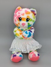 Build a Bear BAB Rainbow Friends 16" Cat Plush Rainbow Colorful Hearts Retired