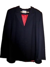 Elvi Jacket Uk 20 Black/red Fleck Polyester/viscose Smart Long Sleeve