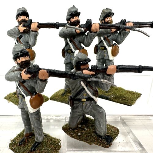 American Civil War Confederate Line Infantry Painted Military Toy Soldiers Lot - 第 1/8 張圖片