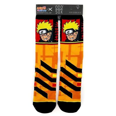 Odd Sox Naruto Shippuden Crew Socks Mens Womens Anime Manga Orange