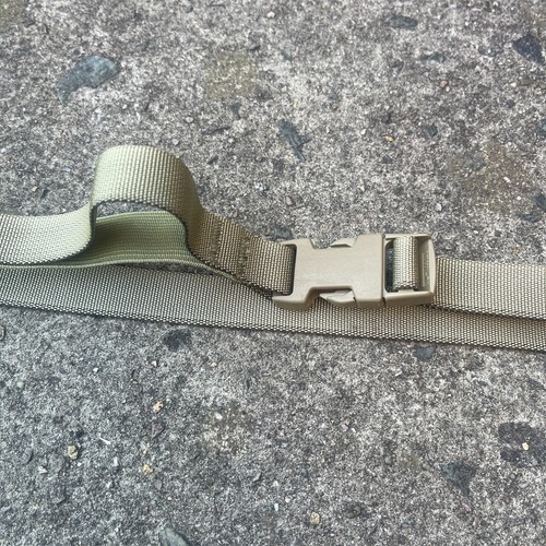 UK British Army Surplus Issue GSR Shoulder or Leg Strap Light Olive Nylon Strap - Foto 12 di 13
