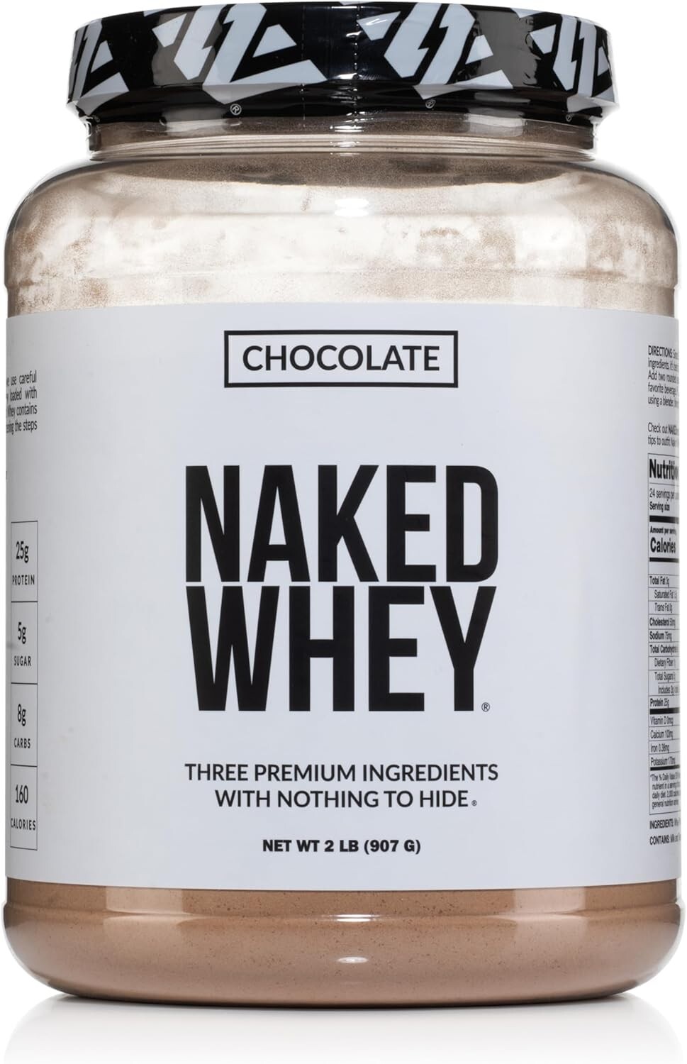 Naked Whey Chocolate Protein Powder, Only 3 Ingredients, Grass Fed Whey Protein