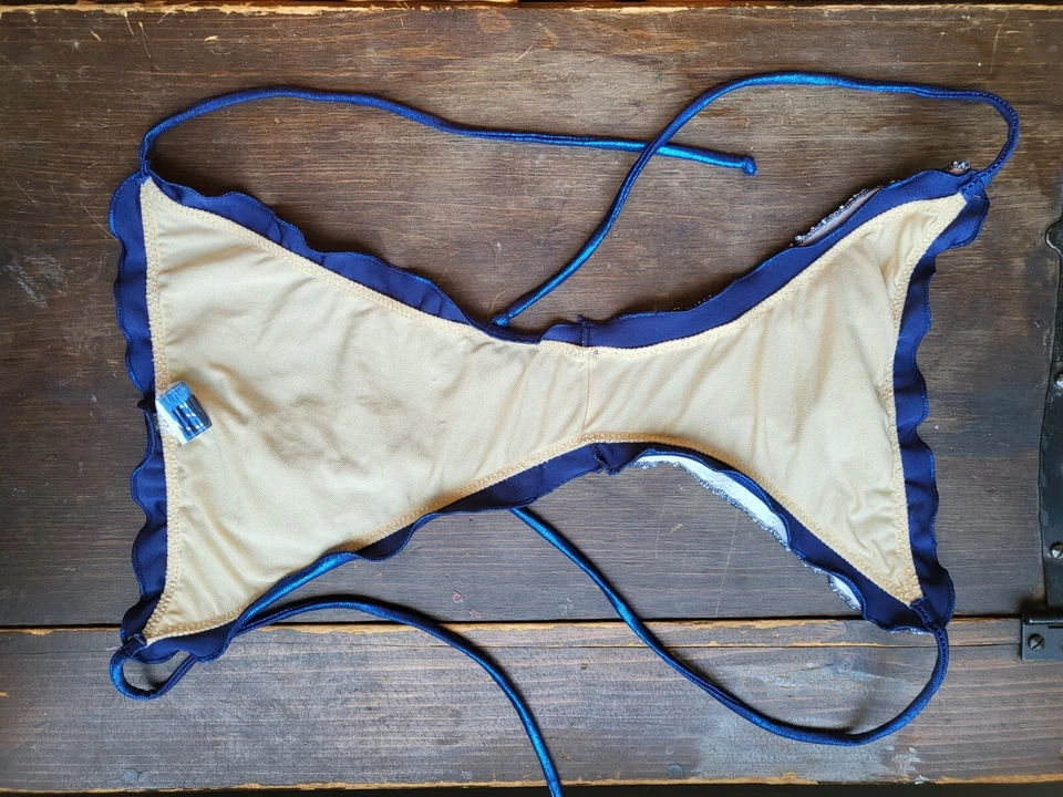 SOLO PARTE INFERIOR Traje de baño Ritchie vintage Bikini Traje de baño Azul Brillante Lentejuelas Y2K Foto 4 de 4