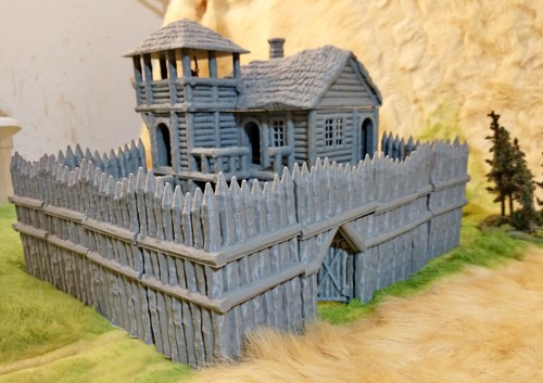 Fortified Blockhouse Palisade Outpost 28mm Colonial Pirate Terrain D&D Warhammer - Picture 2 of 10