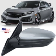 Silver Gray Left Driver Side Mirror 3Pin Manual Fold for Honda Civic 2016-2020
