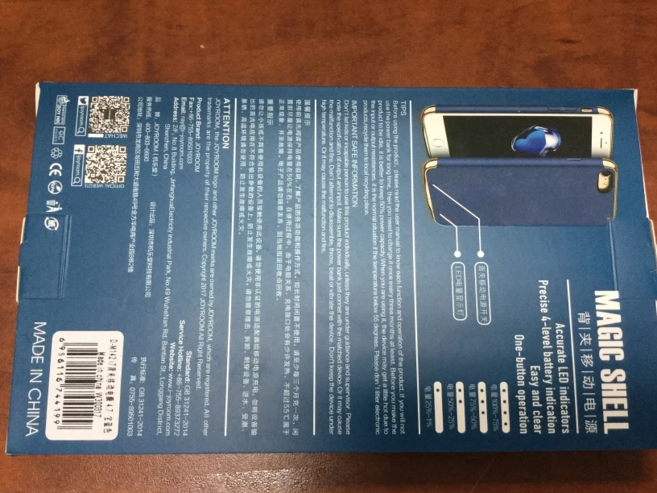 Joyroom iPhone 7 plus Magic Shell 3500mAh Battery Power Case Blue Rechargeable  - Image 2 of 4