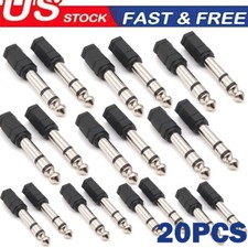 20PCS 3.5mm Stereo F to 1/4" Stereo M Headphone Audio Adapters US