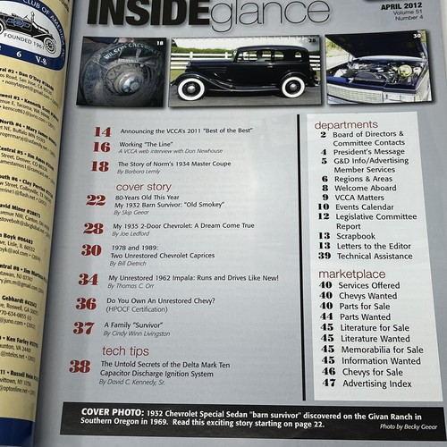 2012 VCCA Generator & Distributor Magazine Survivors Issue 1934 Master Coupe - Picture 2 of 12