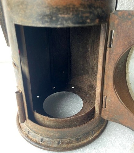 Old Vintage Rustic Iron AS & Co. Railway Kerosene Oil Lantern Lamp Rare - Picture 7 of 10