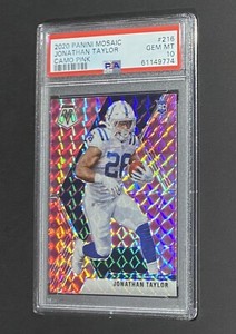 2020 PANINI MOSAIC JONATHAN TAYLOR ROOKIE CAMO PINK PRIZM SP #216 RC - PSA 10 🔥