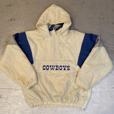 Vintage 90s Starter NFL Dallas Cowboys 1/2 Zip Pullover Hooded