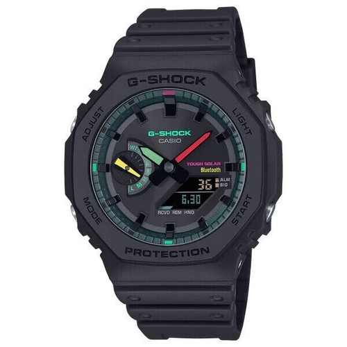 Casio G-Shock GAB2100MF-1A Solar Smart Phone Link Vibrant Color Dial Black Watch