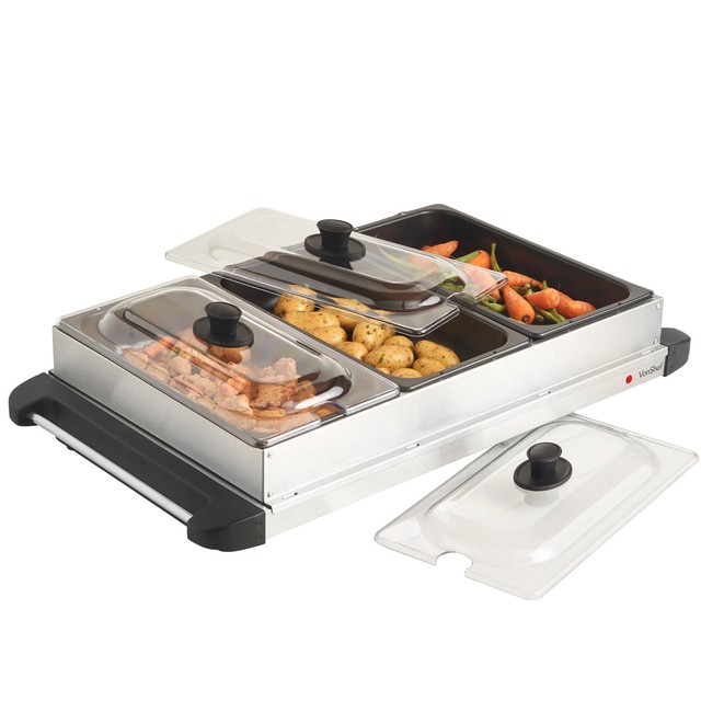 Stainless Steel Electric 3 Pan Buffet Party Food Server Hot Plate