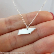 Tennessee State Charm Necklace - Sterling Silver TN