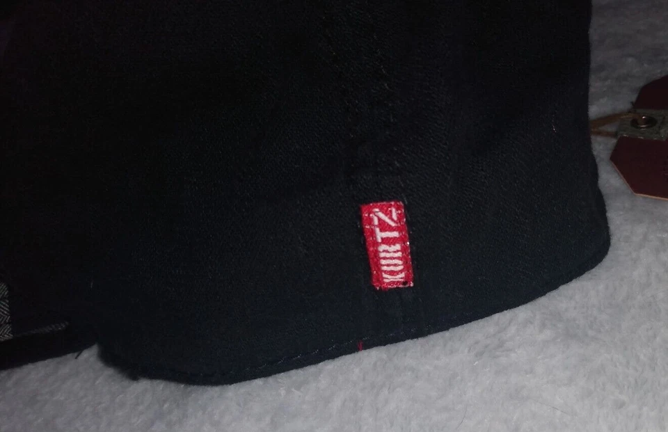 Sombrero gorra de bola parche logotipo a cuadros gris y negro A Kurtz Pierre nuevo con etiquetas OSFM Foto 3 de 4